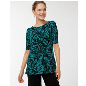 Chico's Travelers Top Size 3 (16) XL Short Sleeves NWOT